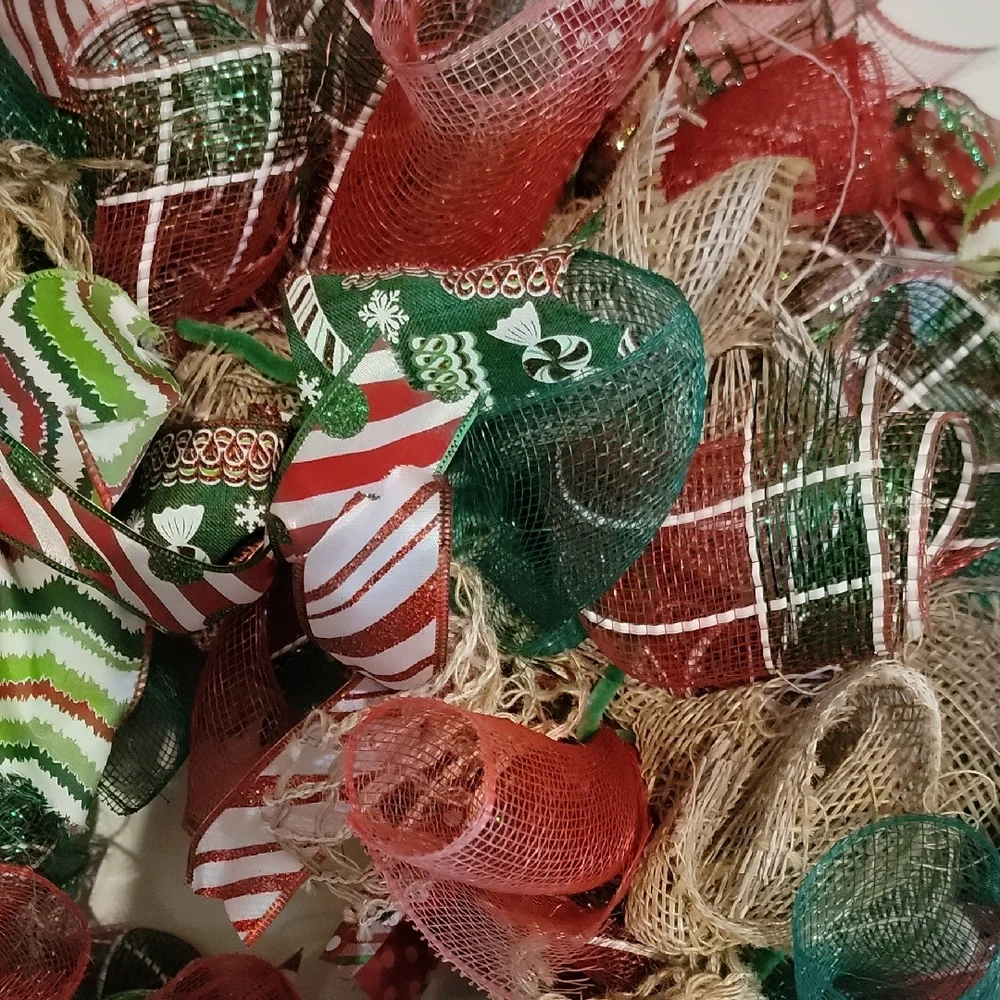 Festive Holiday Wreath with Red and Green Accents